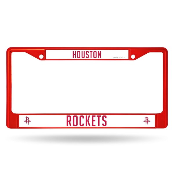 Houston Rockets Red Painted Chrome Metal License Plate Frame - Set of 2 Frames