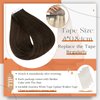 Full Shine Tape in Real Human Hair Extensions 16Inch Dark Brown Color Seamless Tape in Extensions Skin Weft Double Sided Tape in Hair Extensions 20Pieces 50Gram Remy Hair Extensions Human Hair