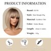 OUFEI Ombre Blonde Bob Wigs for Women Short Straight Wig with Bangs Synthetic Hair Heat Resistant Wigs for Daily Party Cosplay Wear