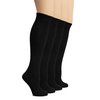 Hugh Ugoli Women's Bamboo Knee High Socks | Comfort Seam Long Dress Socks, Soft & Lightweight | 4 Pairs, Black, Shoe Size: 5-8