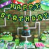 Superhero Happy Birthday Decorations Green American Comics Birthday Party Banner 1st Birthday Party Supplies Favors