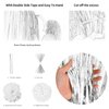 Black and Silver Birthday Party Decorations, Black White Silver Balloons Birthday Decoration Black Happy Bithday Banner Star Foil Balloon Silver Fringe Curtain Pompom for Women Men Birthday Supplies