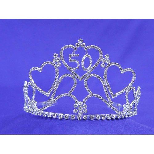 50th Happy Birthday tiara crown 50 wedding annversity gift