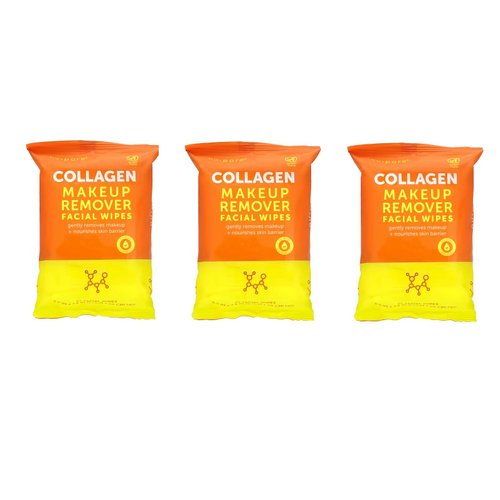 Nu-Pore, Collagen Makeup Remover Facial Wipes, 25 Facial Wipes(pack of 3) Total 75