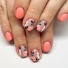 Short Press on Nails Square Shape Pink Fake Nails with Flower Daisy Leaves Design Nails Press ons Glossy Glue on Nails Cute Acrylic Nails Full Cover Stick on Nails for Women 24 Pcs