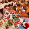 168Pcs Christmas Party Supplies Tableware Set Cartoon Santa Claus Snow Merry Christmas Party Decorations Christmas Paper Plates and Napkins Winter Party Dinnerware,Serve for 24 Guest