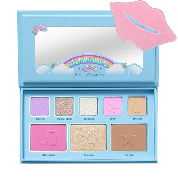 Glam Lux Beauty Bundle Beauty Creations X My Little Pony "Lost In the Clouds" Shadow and Face Palette Matte & Shimmer Bronzer & Highlighter Blendable Pigmented and Collagen Lip Mask