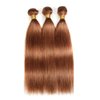 Brown Straight Bundles Human Hair Color #30 Light Brown Human Hair Bundles 12 14 16 Inch Brazilian Virgin Hair Double Weft Remy Hair Extensions Wet and Wavy Bundles Silky Soft