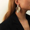 Sttiafay Boho Exaggerated Leaf Drop Earrings Punk Metal Leaf Earrings Long Chunky Leaf Stud Earrings Gold Geometric Statement Earrings Jewelry for Women