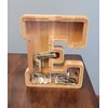 SummiDate Wooden Letter Piggy Bank| Piggy Bank for Boys Girls Toddler| Alphabet E Money Bank| Coin Bank Birthday Gift for Kids|2024 Graduation Money Box (E)