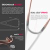 MDF Instruments, ProCardial Core™ Cardiology Stainless Steel Dual Head Adult-Pediatric Stethoscope with Adult Cardiology Bell Convertible Attachment - Free-Parts-for-Life (MDF797DD) (Rose Gold/White)