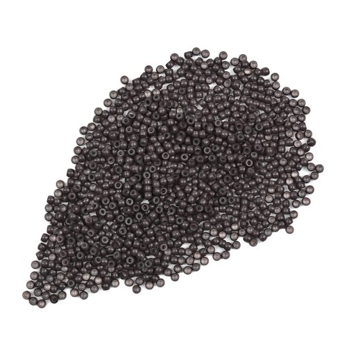200 Pcs 3.0mm Hair Beads Silicone Lined Nano Rings Micro Links Beads for Hair Extensions Feather Extension (Dark Brown)