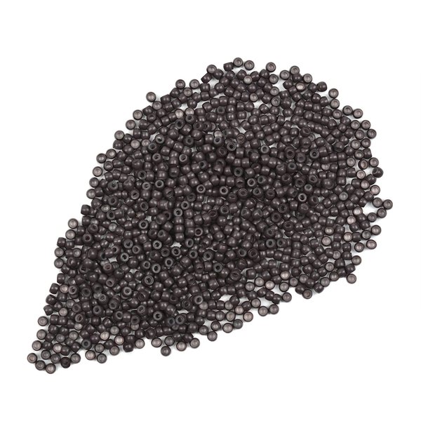 200 Pcs 3.0mm Hair Beads Silicone Lined Nano Rings Micro Links Beads for Hair Extensions Feather Extension (Dark Brown)