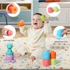 Digabi Baby Stacking Blocks Toys-Soft Teething Toy-Montessori Toys-Squeeze Sensory Toys, Babies Bath Toy, Infant Stacking Toys, Building Blocks for Boys& Girls Teething Toy Play