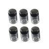 6 Pcs Plastic Loose Powder Jar 10g Clear Refillable Face Powder Case Cosmetic Sample Pots Bottles Eyeshow Powder Box Concealer Powder Sifter Container with 12 Holes (black lid)