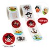 1000 Pieces Pirate Stickers Fun Pirate Themed Stickers Assorted Pirate Roll Stickers Pirate Wall Decals Pirate Birthday Party Favor Stickers for Girls Boys