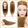 Neverland Beauty Mannequin Head with 60% Real Human Hair, 24 Inch Cosmetology Mannequin Doll Head for Hair Styling, Hairdressing Training Practice Braiding Manikin Head with DIY Hair Styling Set