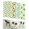 Puocaon Santa Patrick's Transfer Paper - 20 Pcs 4 Design Green Clover Polymer Clay Transfer Sheets, Leprechaun Clover Transfer Paper for Polymer clay Earrings, Lucky Clover Polymer Clay Transfer Paper