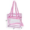Handy Laundry Clear Tote Bag Stadium Approved - Shoulder Straps and Zippered Top. Perfect Clear Bag for Work, School, Sports Games and Concerts. Meets Stadium Tournament Guidelines. (Pink)