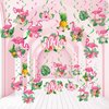 Fuutreo 54 Pcs Flamingo Party Hanging Swirl Decorations Tropical Flamingo Ceiling Hanging Swirls Hawaiian Party Ceiling Decor for Flamingo Summer Aloha Hawaiian Beach Luau Party Supplies Decor