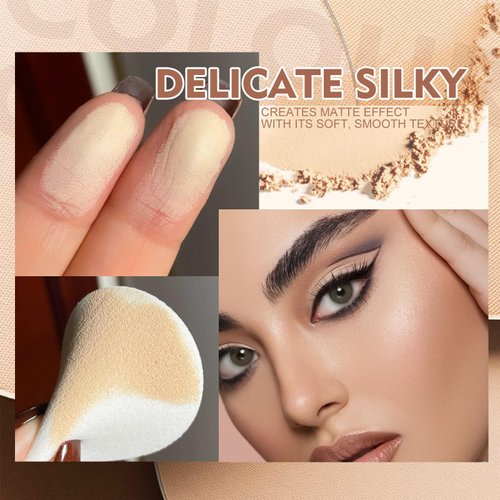 Oil Control Face Pressed Powder,Matte Smooth Flawless Setting Powder Makeup,Waterproof Long Lasting Finishing Powder,Cruelty Free Lightweight Face Cosmetics,0.35Oz(PURE BEIGE)