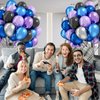 60pcs 12inch Space Balloons, Black Metallic Blue Purple Silver Balloons for Birthday Astronaut Space Themed Party Decorations