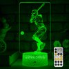 FlyonSea Baseball Light,Baseball Bedside Lamp 7 Colors Change + Remote Control with Timer Night Light Optical Illusion Lamps for Gift Ideas for Boys or Kids
