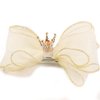 Crown Bow Princess Bow Hair Clips, Crown Shaped Hair Barrettes, Birthday Hair Hairpin Hair Accessories.(FJ114) (Beige)