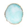 JASSINS Resin Nail Art Palette,Nail Art Painting Mixed Color Palette Gold Edge Nail Gel Color Makeup Display Board(Blue)