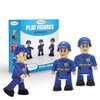 FUNERICA Toy Police Officer Set (3 Pcs) Detailed and Imaginative Little People Police Action Figures for Toddlers and Kids -Community Helpers Figurines Play Policeman Toys Play Figure Playsets