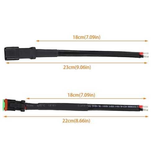 2 Set DT 2 Pin Male Female Wiring Harness for Car Fog Lights Work Driving Lights Bar Replacement Connectors