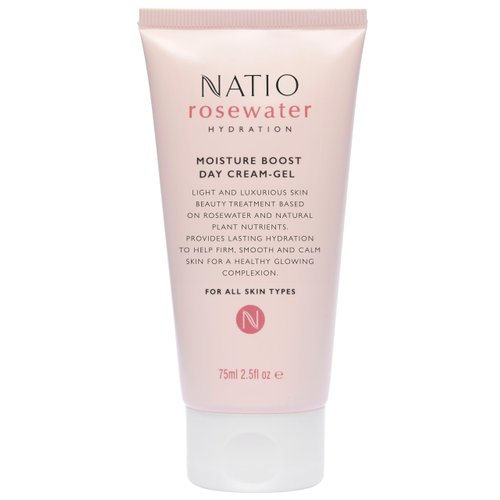 Natio Rosewater Moisture Boost Day Cream-Gel, 2.5 oz - Face Cream with Shea Butter - Face Lotion with Rosewater - Face Moisturizer for All Skin Types