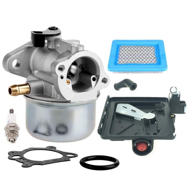 799868 Carburetor Compatible with B&S 498170 799872 694202 497586 498254 790821-14111 Carburetor +795259 Air Filter Cleaner Primer Base By LEIMO