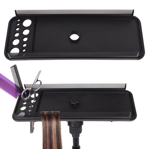 AliLeader Hair Extension Tool Tray with 2Pcs Hair Comb for Wig Stand Tripod Hair Extension Holder for Styling Hair Hanger for Washing,Coloring and Blow-Drying of Weft,Clip-In,Tape-In Extensions