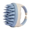 Hair Shampoo Brush and Scalp Exfoliator - Soft Silicone Scalp Massager Hair Growth Stimulator for Wet or Dry Hair - In Shower Scalp Scrubber for Dandruff Removal Made with Recycled Wheat Straw - Blue