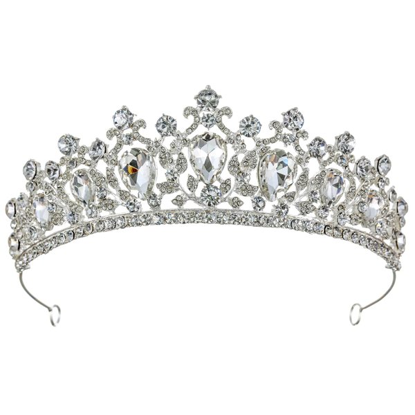 Samky Bridal Tiara Rhinestone Wedding Crown Bride's Crystal Headpiece, Hair Accessories for Woman