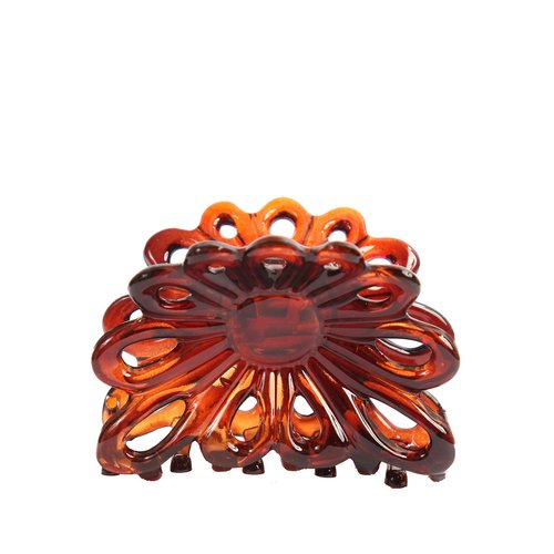 Caravan French Flare Open Sun Flower Hair Claw Tortoisese Shell, Small, 65 Ounce