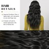 Black Long Curly Wigs for Women Synthetic Curly Natural Black Wig with Curtain Bangs Hair Replacement Wig for Girls Daily Party Use 28 Inches