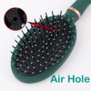 Reazana Detangling Brush Anti-Static Detangler Hair Brushes with Silicone Cushion Base Blow Drying Comb Nylon Bristle Pins Fashion Massage Brush Wet or Dry All Hair Types Styling Dark Green (Oval)