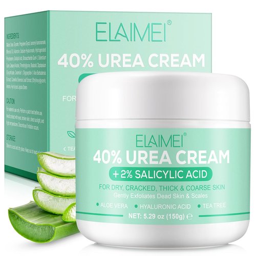 Tiuedu 40% Urea Cream + 2% Salicylic Acid for Dry Cracked, Foot Cream for Dry Cracked Feet Heels Knees Elbows Hands, Hydrating Cream for Dry Skin, Callus Remover,Feet Repair Cream