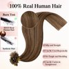 SEGOHAIR U Tip Hair Extensions Human Hair Pre Bonded Extensions Keratin Fusion Extensions K Tip Hair Extensions Real Human Hair Silky Straight Natural 50g/100 Stands 16" Medium Brown Mix Dark Blonde