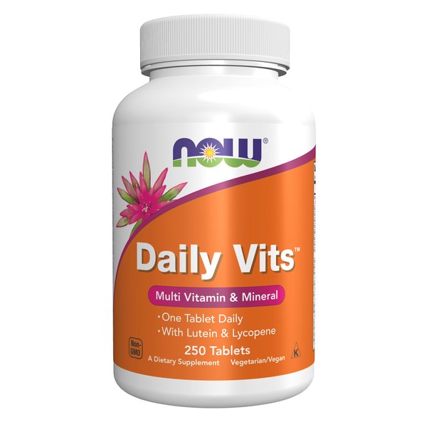 NOW Supplements, Daily Vits™, One Tablet Daily with Lutein & Lycopene, 250 Tablets