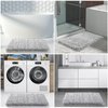 Yimobra Luxury Bathroom Rugs, Shaggy Bath Mats, Non Slip, Water Absorbent Microfiber, Machine Washable, Fluffy Plush Soft Shower Rugs, Thick Floor Mat, 17"x 24", Light Gray&White