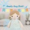Linzy Toys, Soft Plush Mint Blue Emily Rag Doll, 15"