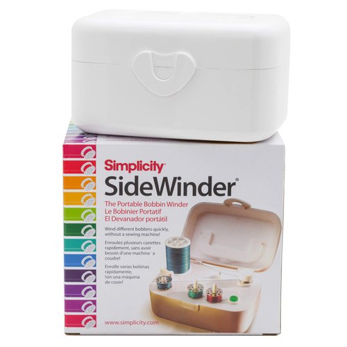Simplicity 388175A Sidewinder Portable Automatic Bobbin Winder Machine, 120 Voltage, White