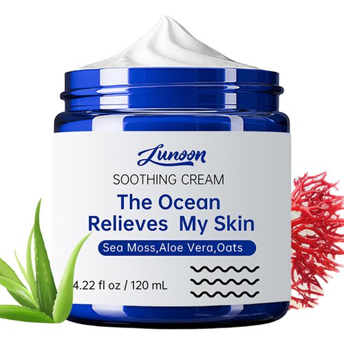 CLY AMS Natural Soothing Eczema Cream for Sensitive Skin, Repair Dry & Redness Moisturizer for Face and Body - Sea Moss Colloidal Oats - Moisturizing Eczema Face Cream for Dry Skin (4 Oz)
