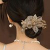 4 Pcs Flower Leaf Elastic Hair Ties Crystal Ponytail Holders Rhinestone Hair Scrunchies Hair Rubber Bands Ropes Hair Accessories for Women Girls