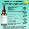 Methylfolate Supplement Liquid Drops, L Methy Folate 15mg Plus Methy B12, B6, B2 Multivitamin, Metabolically Active 5-MTHF Form for Mood Homocysteine Methylation Cognition Energy Nerve Health*