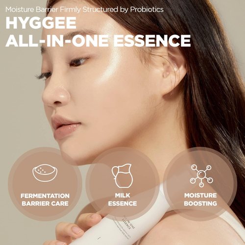HYGGEE All in One Essence - Moisturizing Face Gel Lotion for All Skin Types - Probiotics & Hyaluronic Acid - Fresh and Soft Formula - Skin Irritation Free, 3.71 fl.oz.