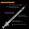 U-100 Syringe with Needle, 30G 1/2cc 5/16 Inch (8mm) Syringe, Individually Wrapped, Pack of 50
